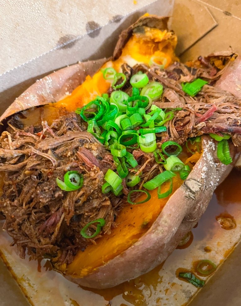 Hot Mess BBQ dish at Pecan Lodge in Dallas