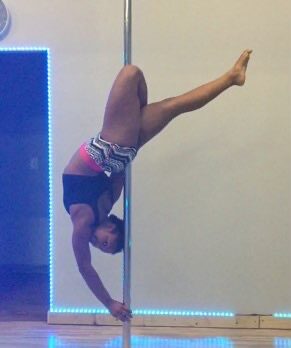 Autumn working out on pole.