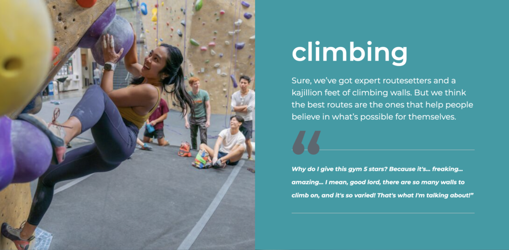 rock climbing gym