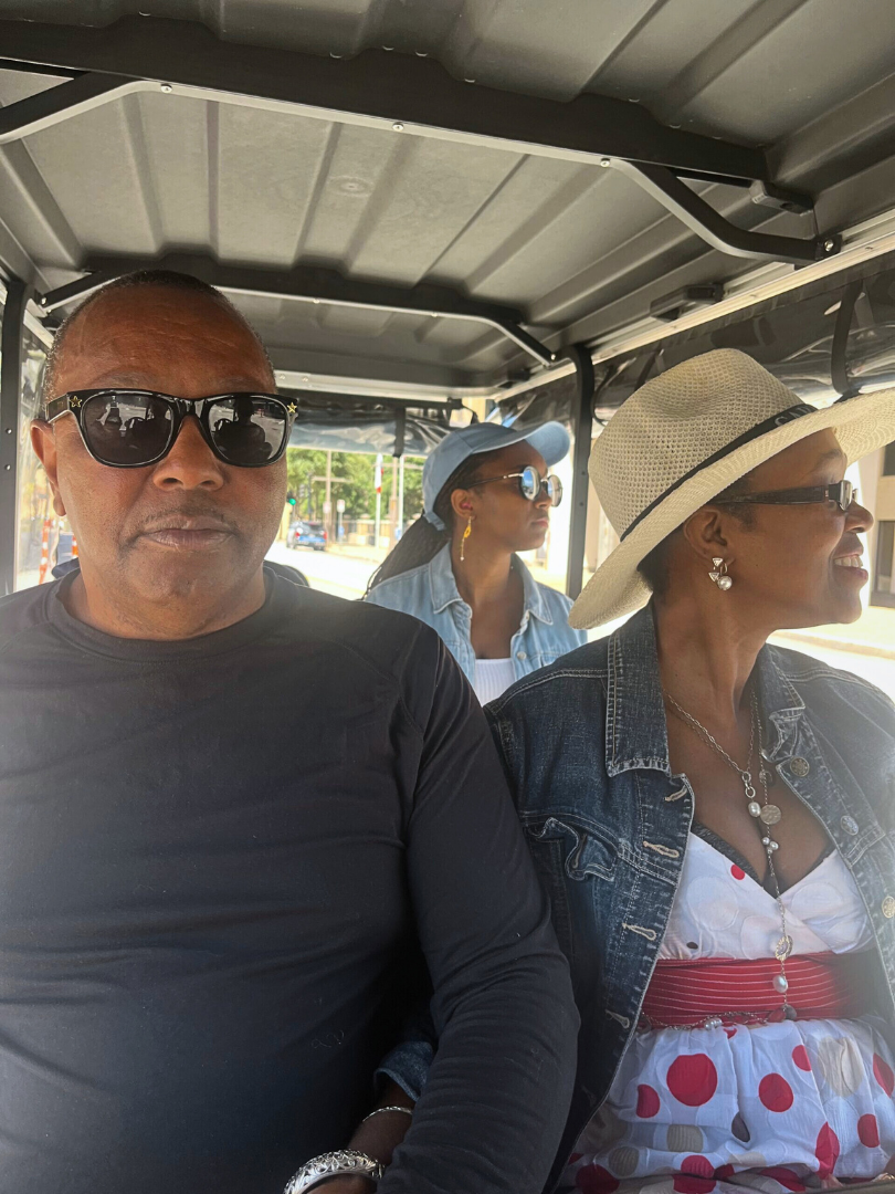 Inside the cart during our JFK Dallas Tour
