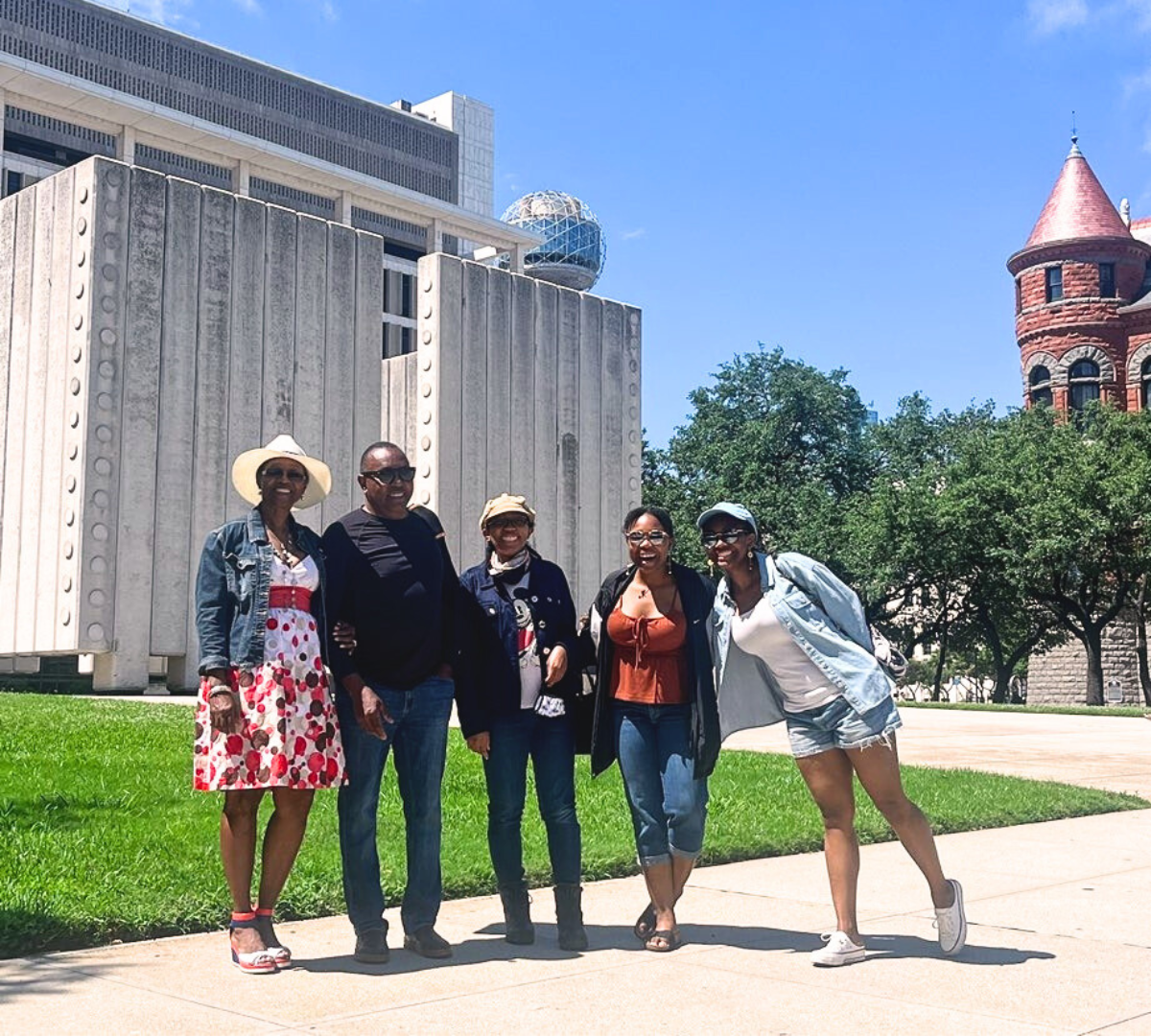 Family at JFK Memorial on JFK Dallas Tour
