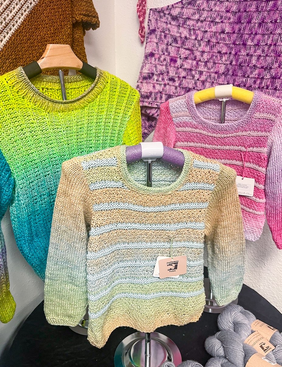 Beautiful knitted sweaters made from Jaw-Dropping Yarns