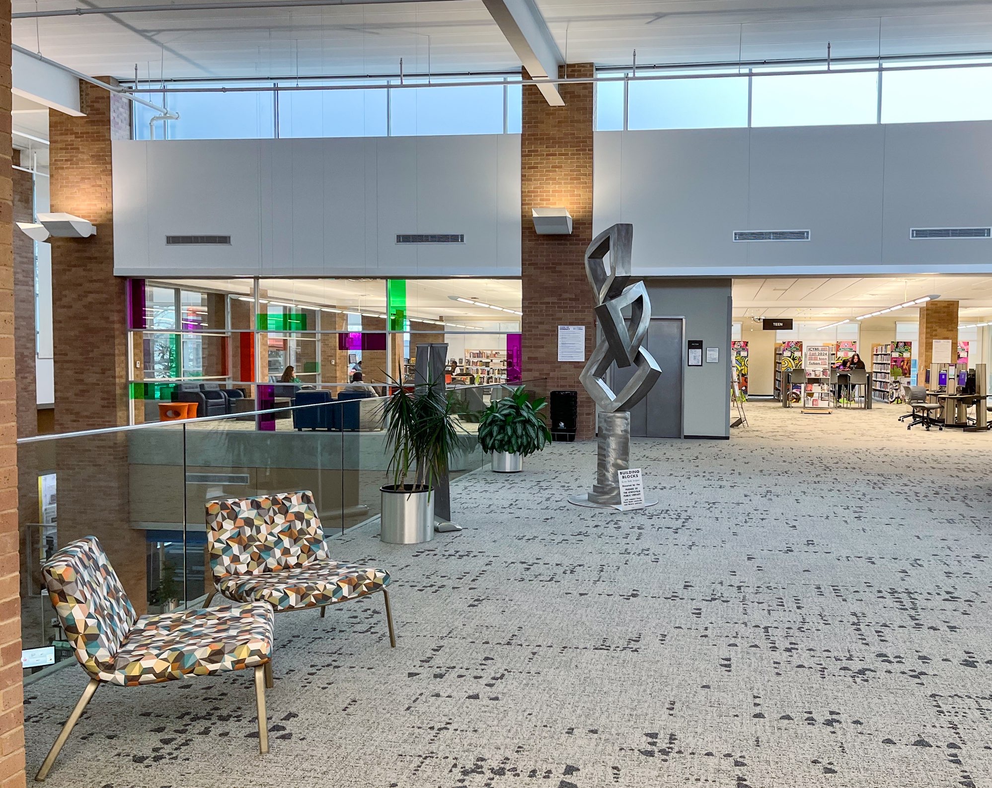 2nd floor view at the Lewisville branch library
