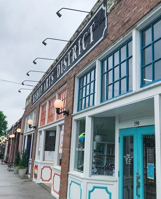 Historic storefronts lining street in Bishop Arts District on a Dallas itinerary