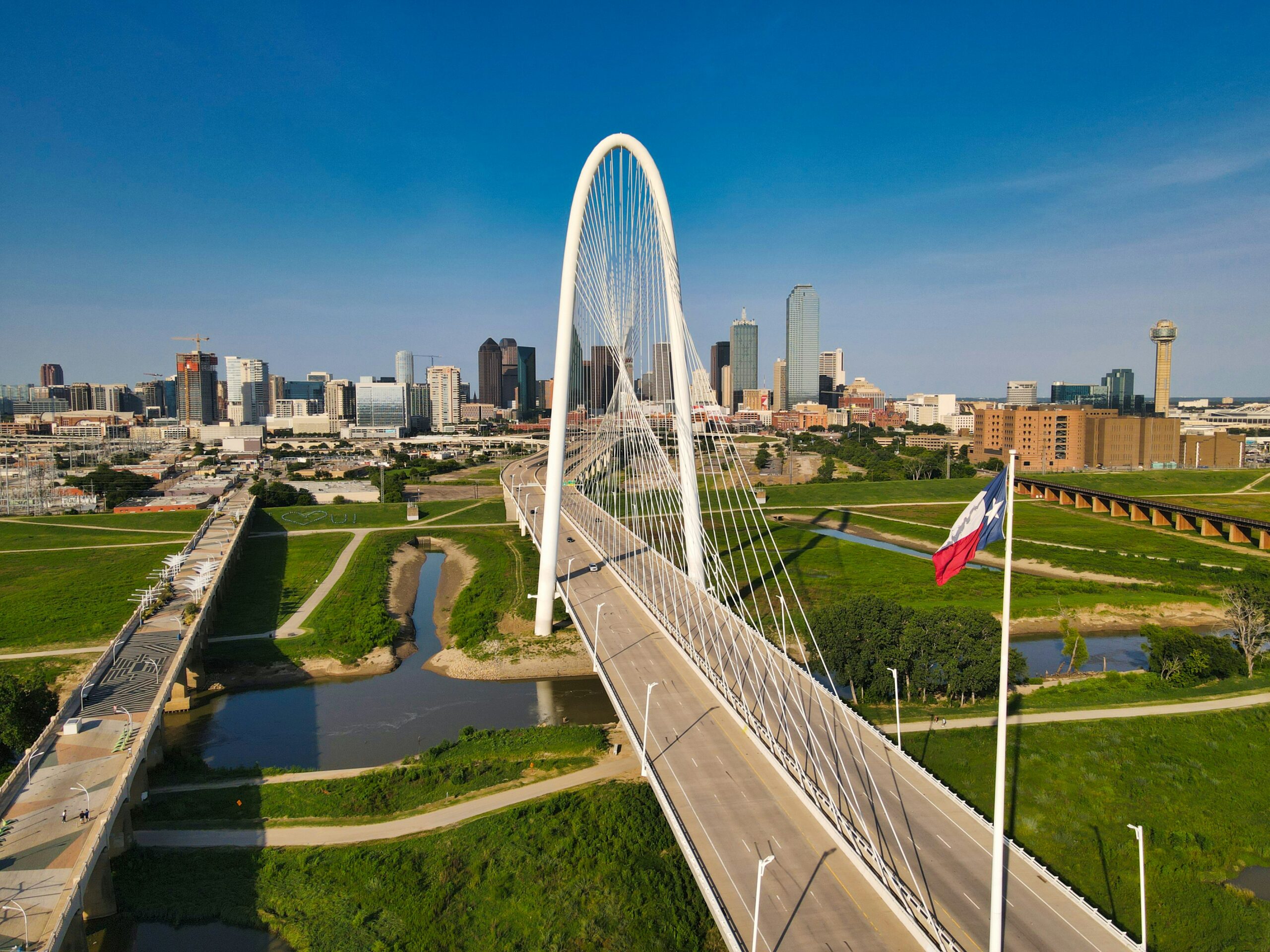 Is Dallas worth visiting as a tourist? Absolutely, there are many great things to see, like this iconic Margaret Hunt Hill Bridge, a cable-stayed structure designed by Santiago Calatrava that spans the Trinity River.