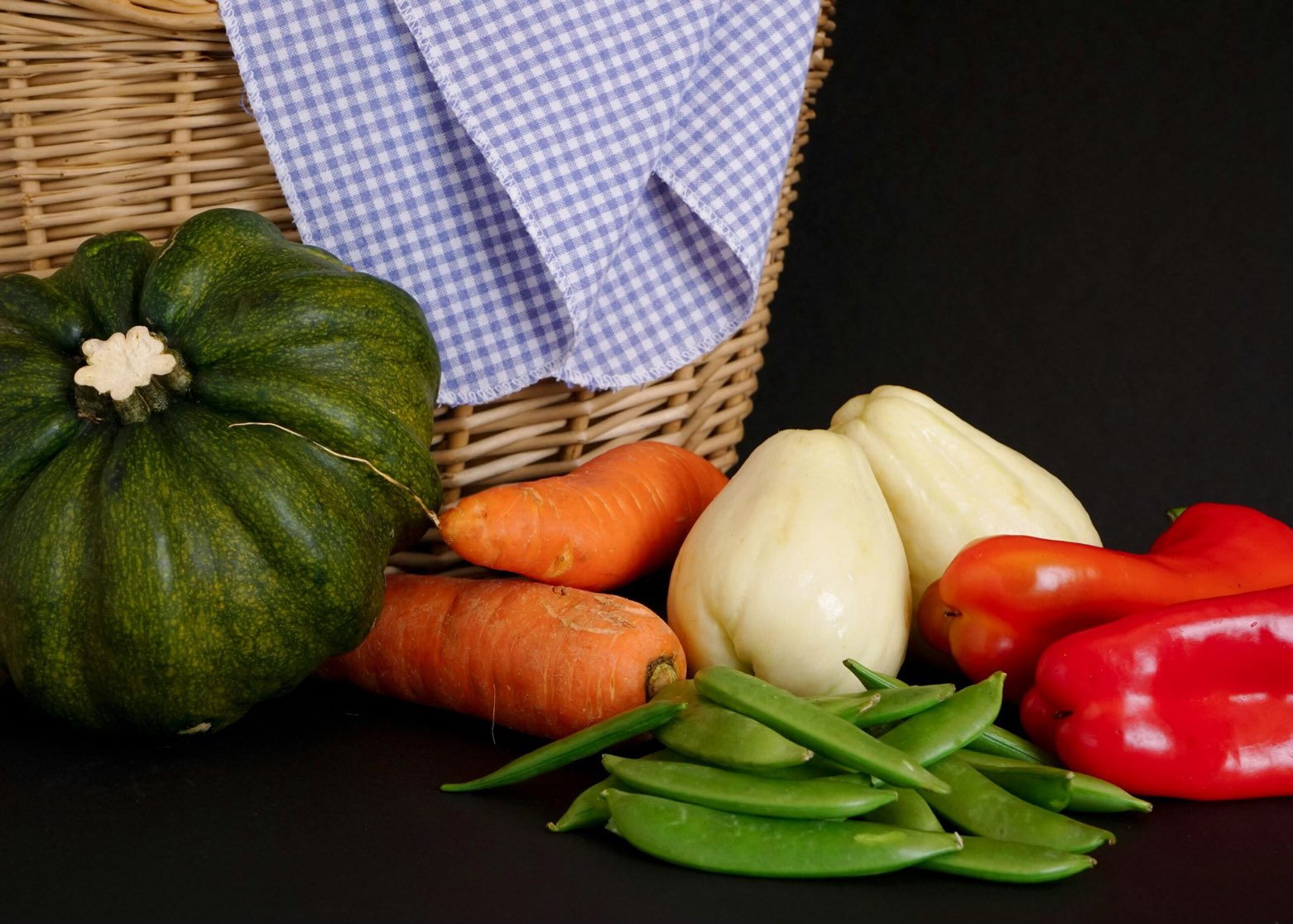 Fresh garden vegetables available to harvest during U-Pick season at a Dallas farm.