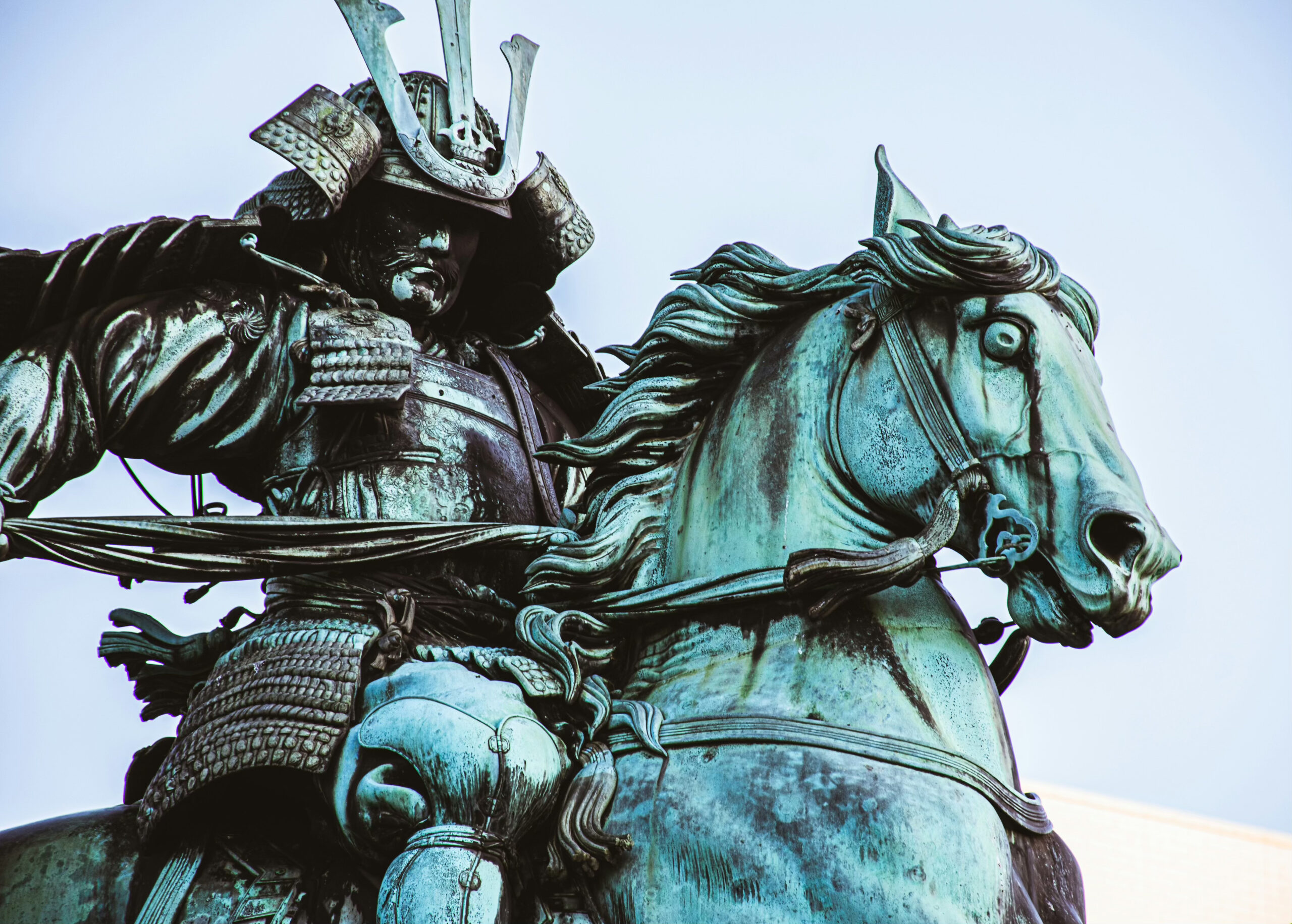 The carved Samurai sits in readiness while sitting abreast his horse - Ann & Gabriel Barbier-Mueller Museum - one of the many free museums in Dallas
